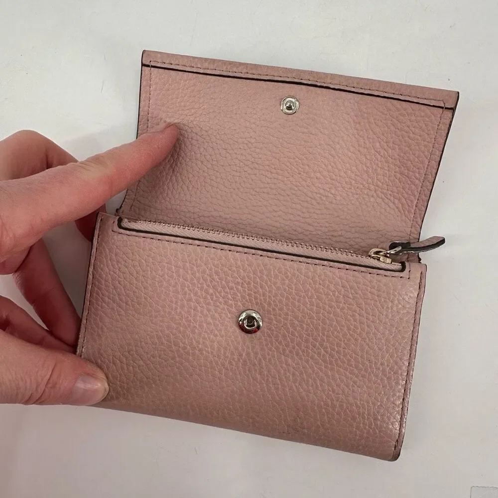 Kate Spade Blush Pink Neutral Leather‎ Tri-Fold Wallet
